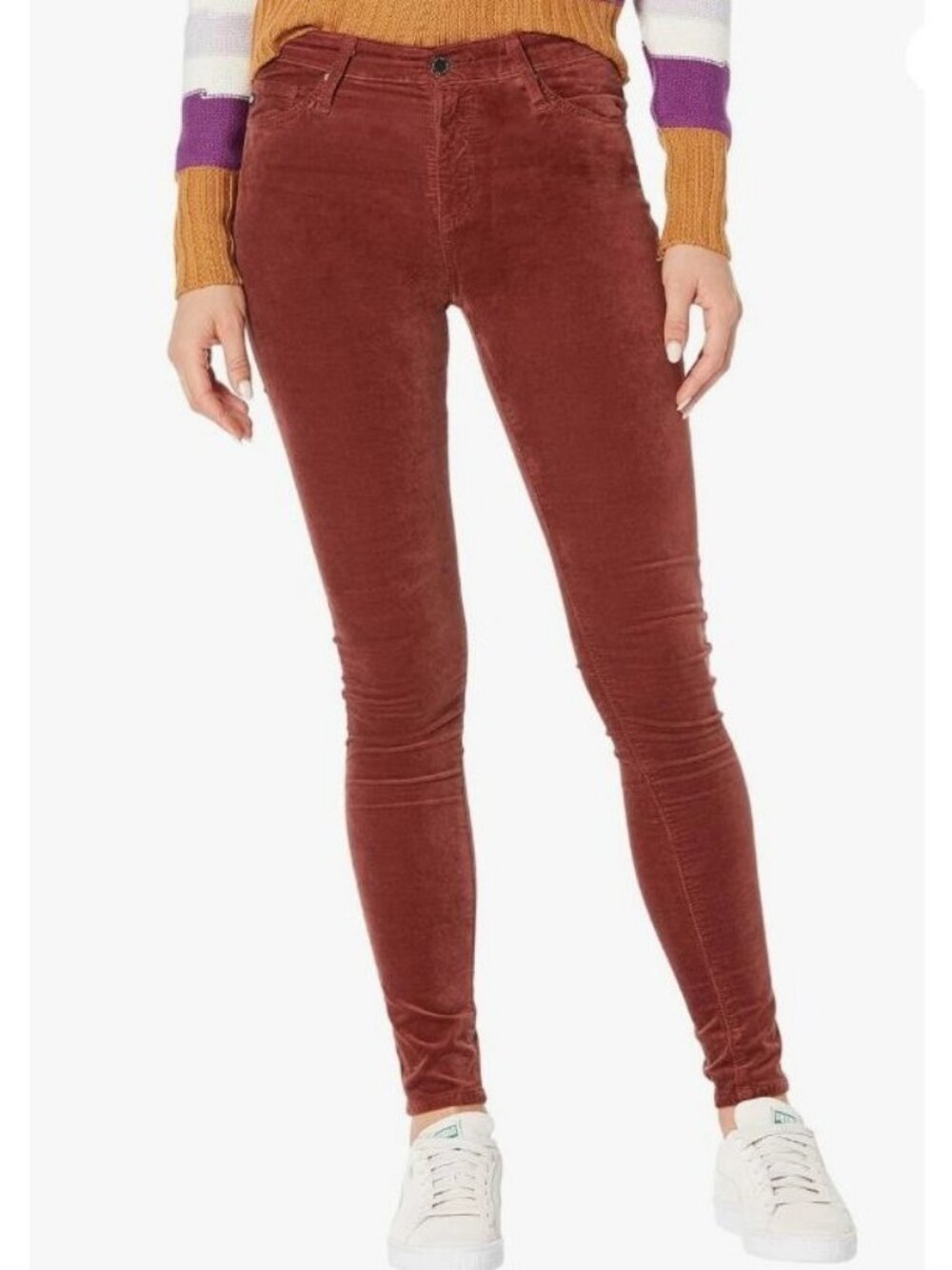 AG Jeans Red The Farrah Skinny Ankle Corduroy Women's Size 27 New Without Tags!